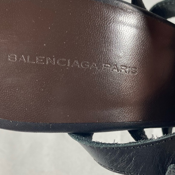 BALENCIAGA PARIS Italy Black Strap Heels 39  US 9 - Picture 6 of 15